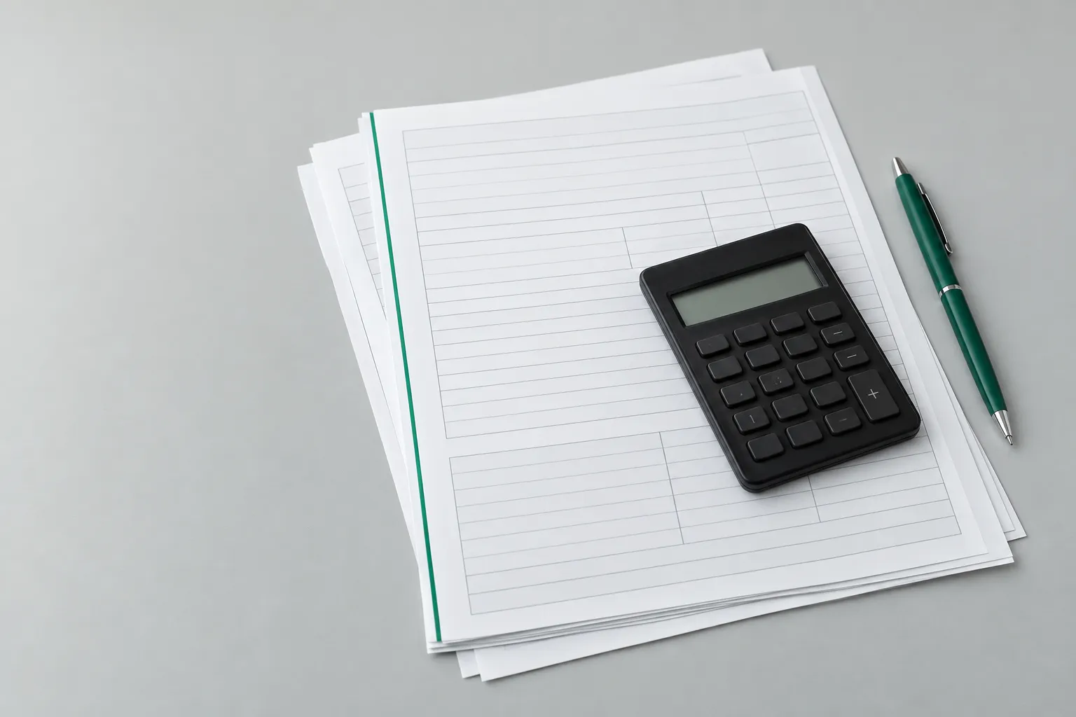 Documents administratifs et calculatrice posés sur une table.