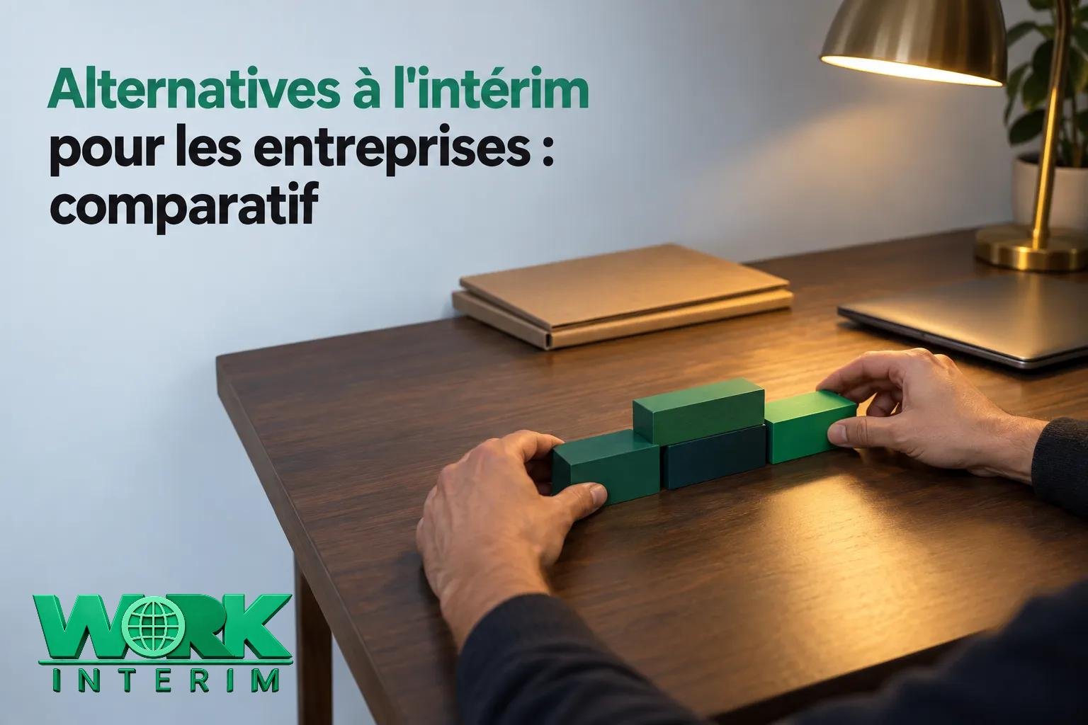 Une personne empile des blocs colorés sur une table dans un bureau.